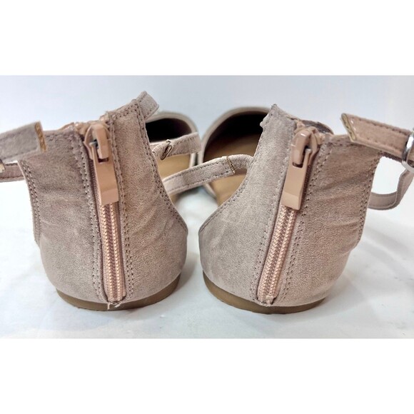 Torrid Rhinestone Nude Flats 9.5 WW (Fit 11) Sparkly Dressy Ankle Strap Shoes - Picture 7 of 10